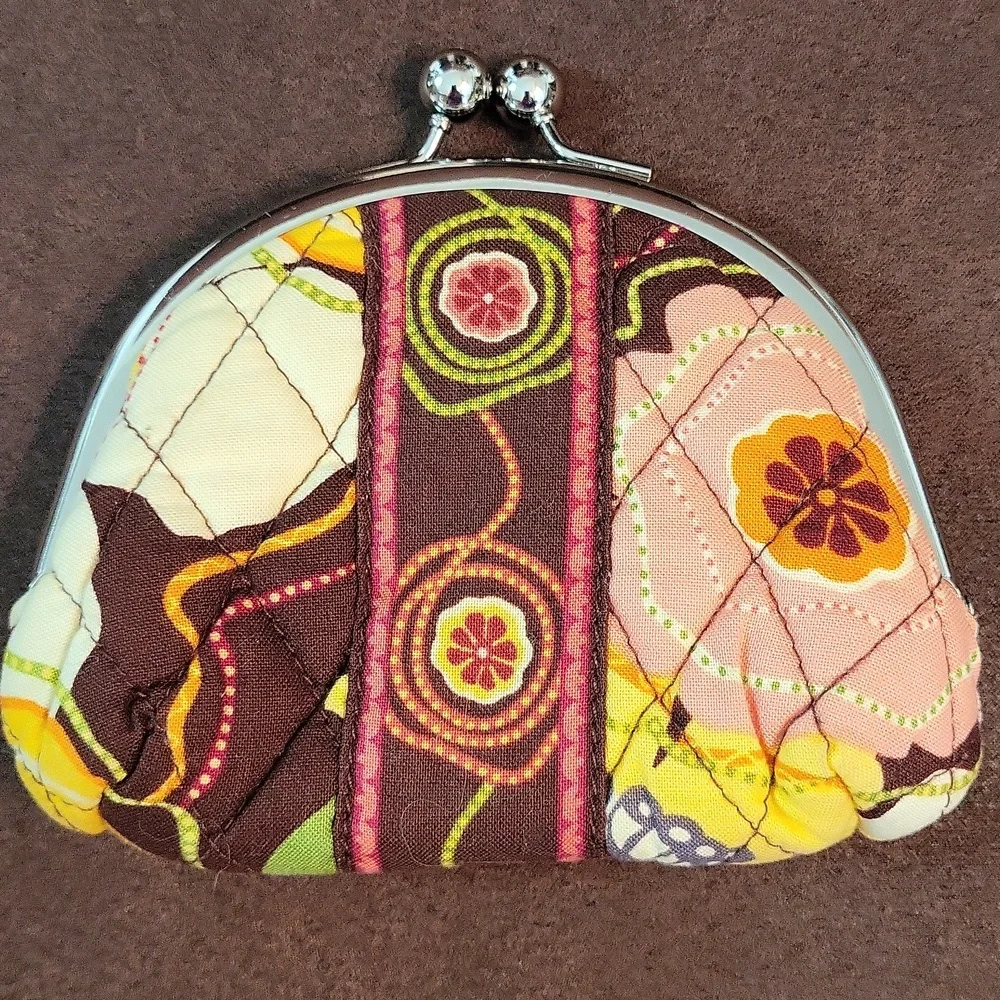 Vera Bradley Buttercup Double Kiss Lock Coin Purse - Picture 8 of 9